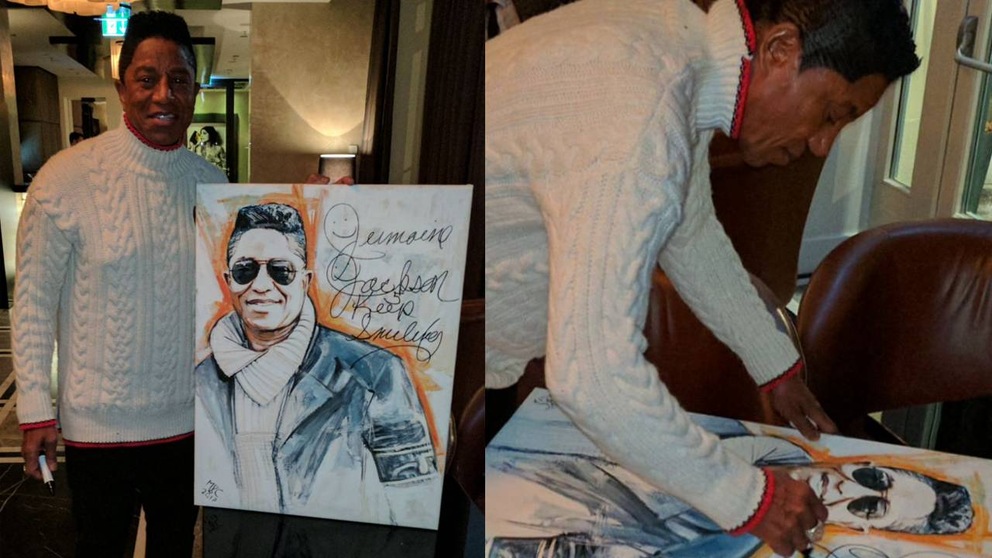 Jermaine Jackson hat „sein“ Porträt persönlich signiert