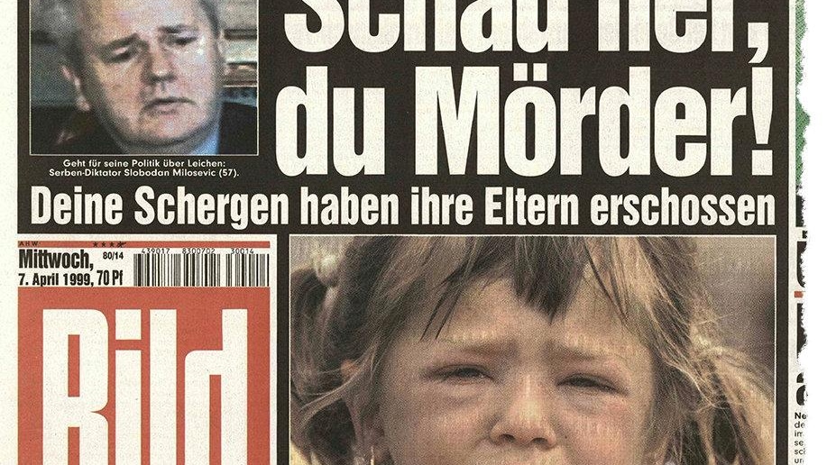                             So berichtete BILD am 7. April 1999: Die weinende Albenita (damals 3) auf der ersten Seite Foto: Stefano Laura